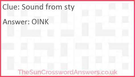 We found 20 possible solutions for this clue. . Sty sound crossword clue